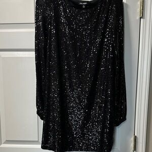 Steve Madden Sparkling Black Sequin Dress